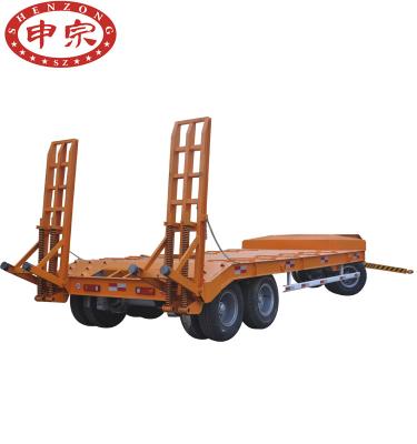 China Truck Trailer Agriculture Tractor Hauler 25 Ton Full Flatbed Excavator Trailer for sale