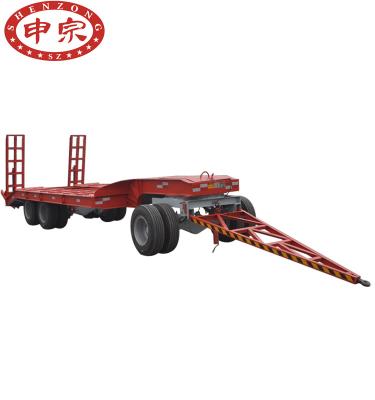 China Truck trailer tractor hauler 15 ton full flatbed excavator trailer for sale for sale