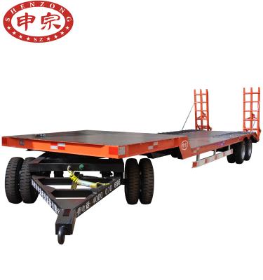 China Car Trailer Farm Tractor Transport 15 Ton Flatbed Excavator Trailer Full for sale