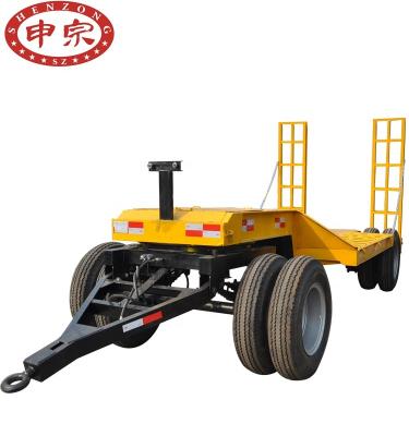 China Hot Sales Truck Trailer Tractor Transport 10 Ton Full Flatbed Excavator Trailer for sale