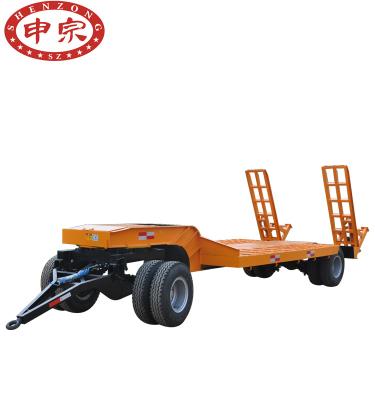 China Truck trailer farm hauler 10 ton flatbed excavator trailer full for sale