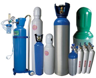 China Steel 40L Industrial Gas Cylinders , O2 Oxygen Compressed Gas Tanks for sale