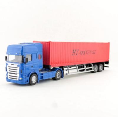 China Diecast Toy Hot Selling 1:50 Container Truck Diecast Model With Active Truck Head for sale