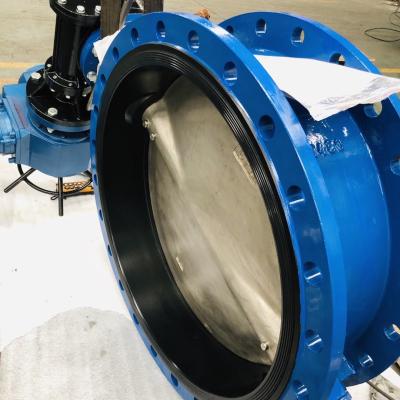 China DI Ductile Iron ss304 316 cf8m ANSI150 Manual Rotork Auma wormgear butterfly valve forLarge Diameter for sale