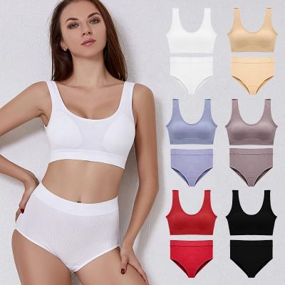 China QUICK DRY lingerie set for women without underwire gathering plus size bra girls underwear comfortable breathable bottom bra vest for sale