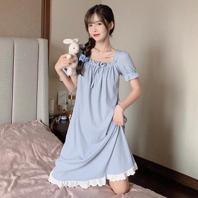 China QUICK DRY Europe and the United States wholesale short sleeve knitting lovely soft cotton home clothes couple pajamas for sale