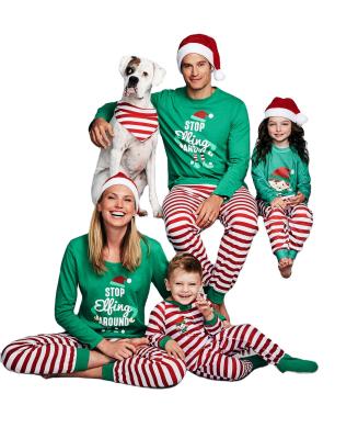 China Fashion Christmas QUICK DRY Warm Pajamas Sets Pajamas Cotton Fabric Stripe Pants Designs Family Pajamas Sets for sale