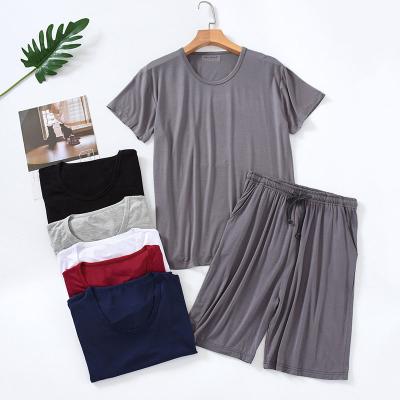 China QUICK DRY Modal Short Sleeve Sleepwear Men's Summer Pajamas Men's Round Thin Round Loungewear Pajamas Set QUICK DRY For Men for sale