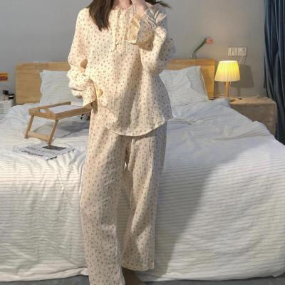 China European and American wholesale lady's cotton clothes soft QUICK DRY home cotton pajamas handsome for pajamas for sale