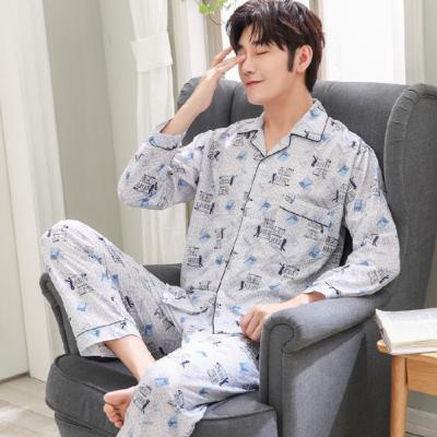 China Factory Outlet Men's Pajamas Set Autumn Winter Long Sleeve Casual Home Wear Pajamas Men QUICK DRY Korean Sleepwear Pants for sale