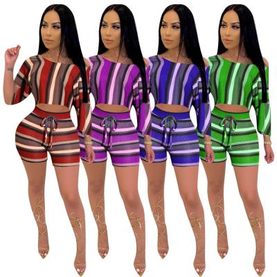 China European and American popular style wholesale women's leisure QUICK-DRY middle sleeve shorts two sets velvet pajamas for sale