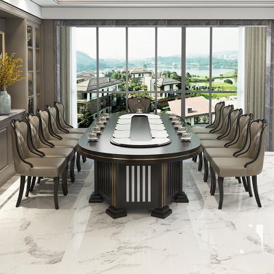 China Modern rectangular electric hotel 20 people long oval automatic transmission 3.6m commercial table round table for sale