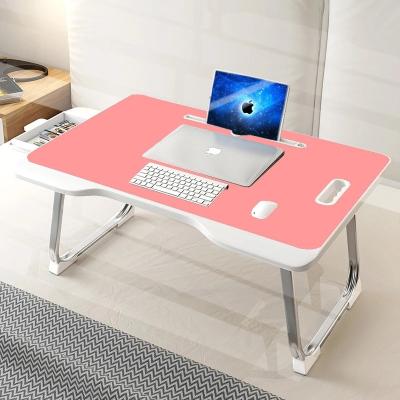 China Modern Design Aluminum Alloy Foldable High Quality Leg Folded Laptop PC Desk Bed Use Work Ipad Table Stand Home Pink for sale