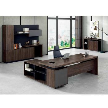 China Strong Wearability Modern Office Furniture MDF Office Boss Manager Luxury Design Computer Executive Table Desk Customized for sale