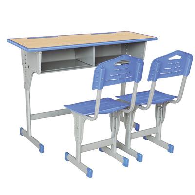 China School Sets Wholesale Modern Wooden Leg School Furniture Metal PP Desk Chair Set Classroom Student Table And Bench Stool for sale