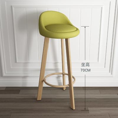 China Modern Breathable Fabric Feet Cushion High Imitation Wood Grain Stool Steel Bar Stool Hotel Bar Chair for sale