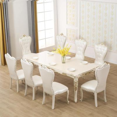 China High quality solid wood 6 seater modern nordic style rectangular white european style tables sets modern tables for sale