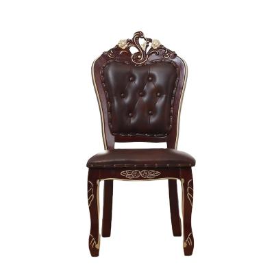 China 2022 Retro Modern Louis Style Italian Leather Dining French Chairs for sale