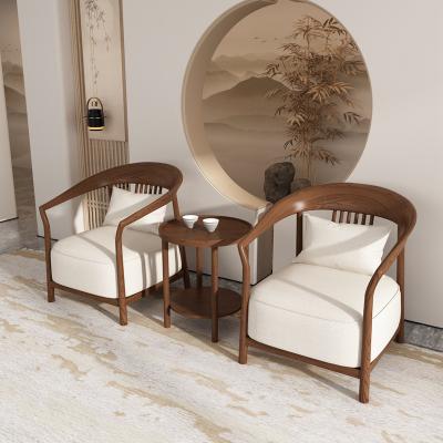 China Modern Home Leather Single Seater Wooden Sofa Armchair Living Room Furniture Armchair for sale