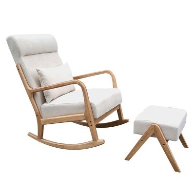 China Modern High Quality Wholesale Custom Cheap Glider Lounge Relax Wooden Low Rocking Chair for sale