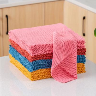 China Sustainable Microfiber Cleaning Cloth Household Bamboo Fiber Kitchen Cleaning Cloth for sale