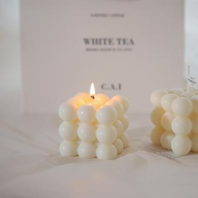 China Wholesale Modern Birthdays Christmas Decoration Custom White Bubble Scented Soy Wax Candles For Gift for sale