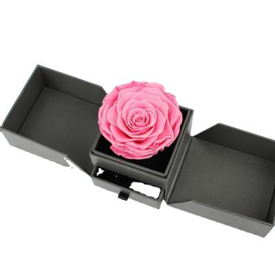 China Amaryllis High Quality Wholesale Everlasting preserved roses in square gift box surprise boxes 8.5*9*10.5cm for sale