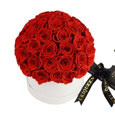 China Eternal Immortal Infinity Stabilized Forever Preserved Roses In Perfect Gift Box Valentines Day Gift 25X25X18 Cm for sale