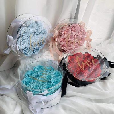 China forever real long lasting natural preserved roses in acrylic gift box valentine's day gift 20201222-2 for sale