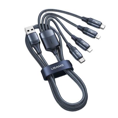 China Wholesale Fast USB Charger Cable USAMS SJ516 U73 2021 Popular Products 4 in 1 Support Data Transmission Fast Charging Cable for sale