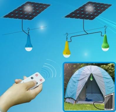 Chine Free power with solar lamps 3W LED bulbs with lithium battery, remote functions à vendre