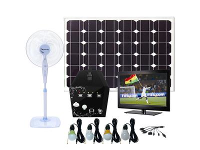 China Solar power home system 80W for TV/ Satellite receiver , LED lighting, radio using en venta