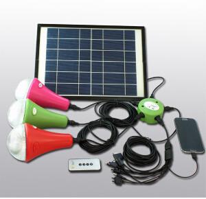 China Solar power home  lighting kits 9W panel  lithium battery with remote control for sale