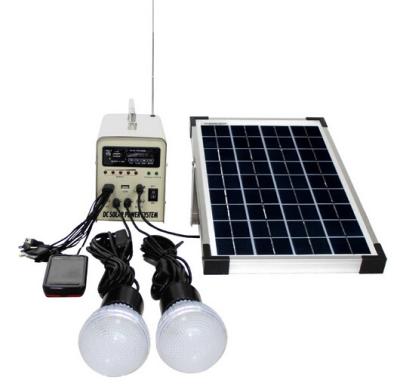 China 10W; 20W; 50W Portable Solar Power System builted in radio functions FM/AM radio, USB for sale