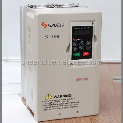 China SANCH 11kw triple phase 400hz ac variable frequency inverter with Nidec delta/fan and VF control 320*202.2*196.1 for sale