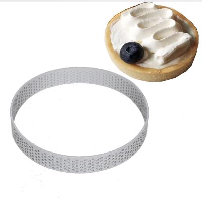 China Viable Perforated Jelly Mousse Cake Circle 6~10cm Aluminum Circle Size 2cm Customized Baking Utensils for sale