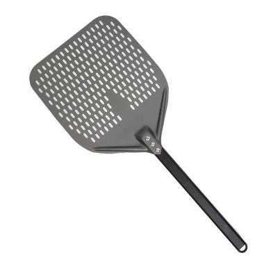 China Aluminum Alloy 12 Inch Pizza Oven Shovel Aluminum Alloy Outdoor Baking Tool Pizza Skin Pizza Pan Hard Square Turnover Tool Gray for sale