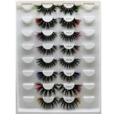 China Mink Lash Colored Eyelashes Vendor 25mm Real Full Natural Colored Long Strip Custom Wrapping for sale