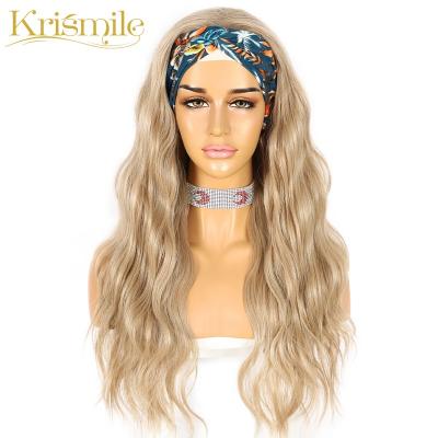 China 103# Water Wave Headband Blonde Wig Party Daily Travel Vacation Long No Gel Glueless Wigs For Women Drag Free Queen 2 Bands for sale