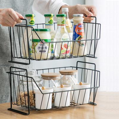 China Simple storage basket iron snack basket kitchen toy wardrobe clothing storage desktop frame for sale