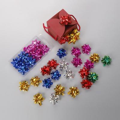 China Iridescent rugby ball C  Christmas Decorative Plain Confetti Star Bows Gift Wrapping Bows for sale