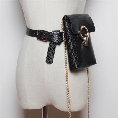 China Water Proof New Design Serpentine PU and Crocodile PU Waist Belt Bag Leather for sale