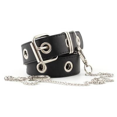 China Fashion.Casual fashion rivet belts hollow fashionable All-matching faux leather belt PU leather decorative punk belt for sale