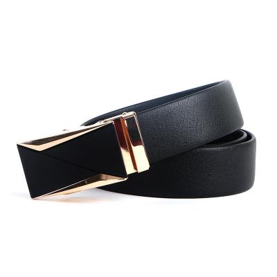 China Eco-friendly Wholesale Black Gold Good Quality Genuine Mexican Leather Belt Auto Strap Buckle for sale