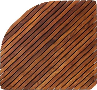 China Sustainable Premium Teak Shower And Bath Mat For Indoor And Outdoor Use - Non-Slip Wooden Deck Rounded Edge Corner Mat for sale