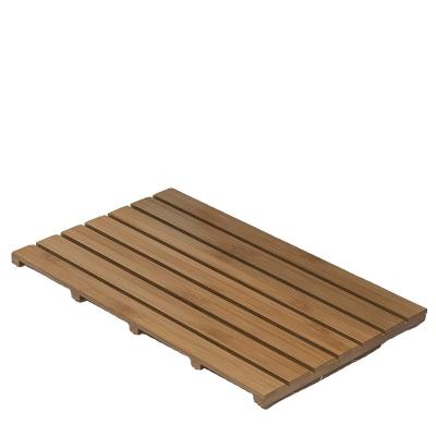 China Sustainable Bamboo Wooden Bath Floor Mat For Luxury Shower - Waterproof Non-Slip Bathroom Mat For Indoor Or Outdoor Use for sale