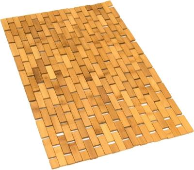 China Viable Natural Bamboo Bath Mat, Wooden Door Mat Kitchen Floor Bath Rug, Bathroom Shower and Tub Wooden Bath Mat for sale