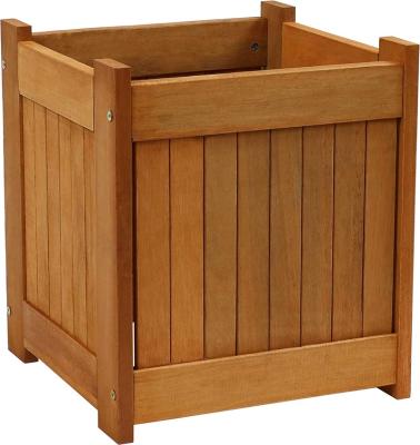 China Outdoor American Style Wooden Planter Box with Teak Oil - Porch and Patio - Outside Plant and Vegetable Container for sale