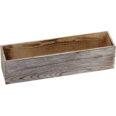 China American Style Wooden Planter Box Rectangle Bleached Decorative Rustic Wooden Rectangular Planter Box With Inner Plastic Box for sale