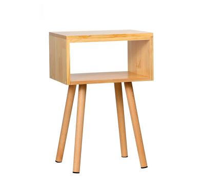 China Nightstand Mid Century Bedside Adjustable Solid Wood Modern Minimalist Table And Handy End Side Table Natural Wood Color(Size) for sale